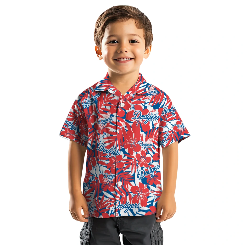 Los Angeles Dodgers Hawaiian Shirt - Hibiscus Overlay los angeles dodgers hibiscus overlay hawaiian shirts top rated