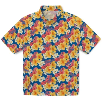 los angeles dodgers hibiscus tropics blue yellow hawaiian shirts best selling