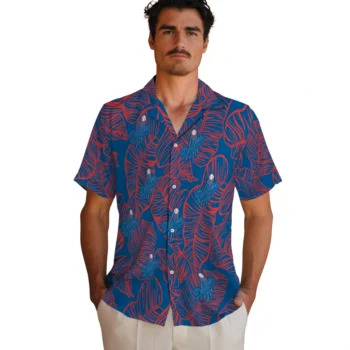 los angeles dodgers leaf outline blue hawaiian shirts fashion forward