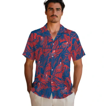 los angeles dodgers monstera layer blue hawaiian shirts fashion forward