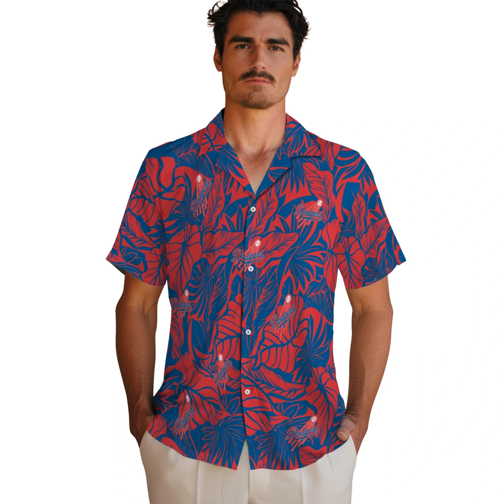 Los Angeles Dodgers Hawaiian Shirt - Monstera Layer los angeles dodgers monstera layer blue hawaiian shirts fashion forward