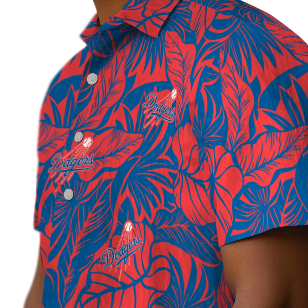 Los Angeles Dodgers Hawaiian Shirt - Monstera Layer los angeles dodgers monstera layer blue hawaiian shirts trendy