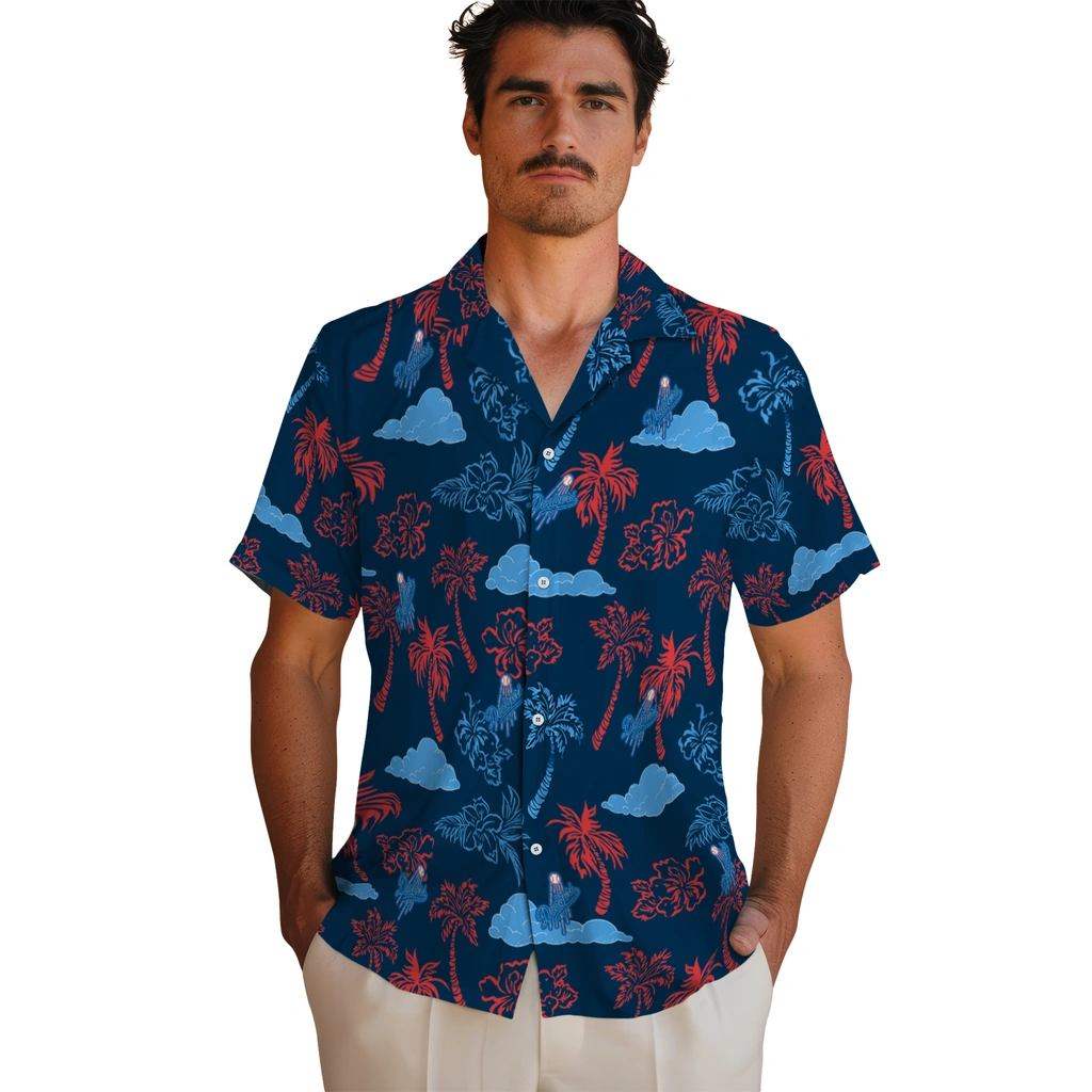 Los Angeles Dodgers Hawaiian Shirt - Palm And Clouds los angeles dodgers palm and clouds blue hawaiian shirts fashion forward
