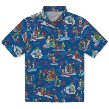 los angeles dodgers simpsons christmas blue hawaiian shirts best selling