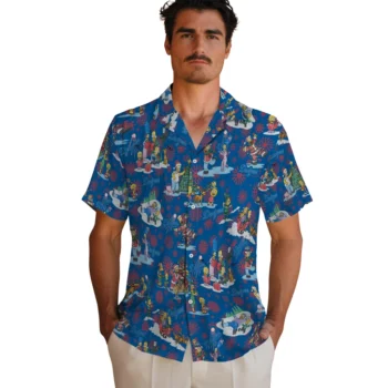 los angeles dodgers simpsons christmas blue hawaiian shirts fashion forward