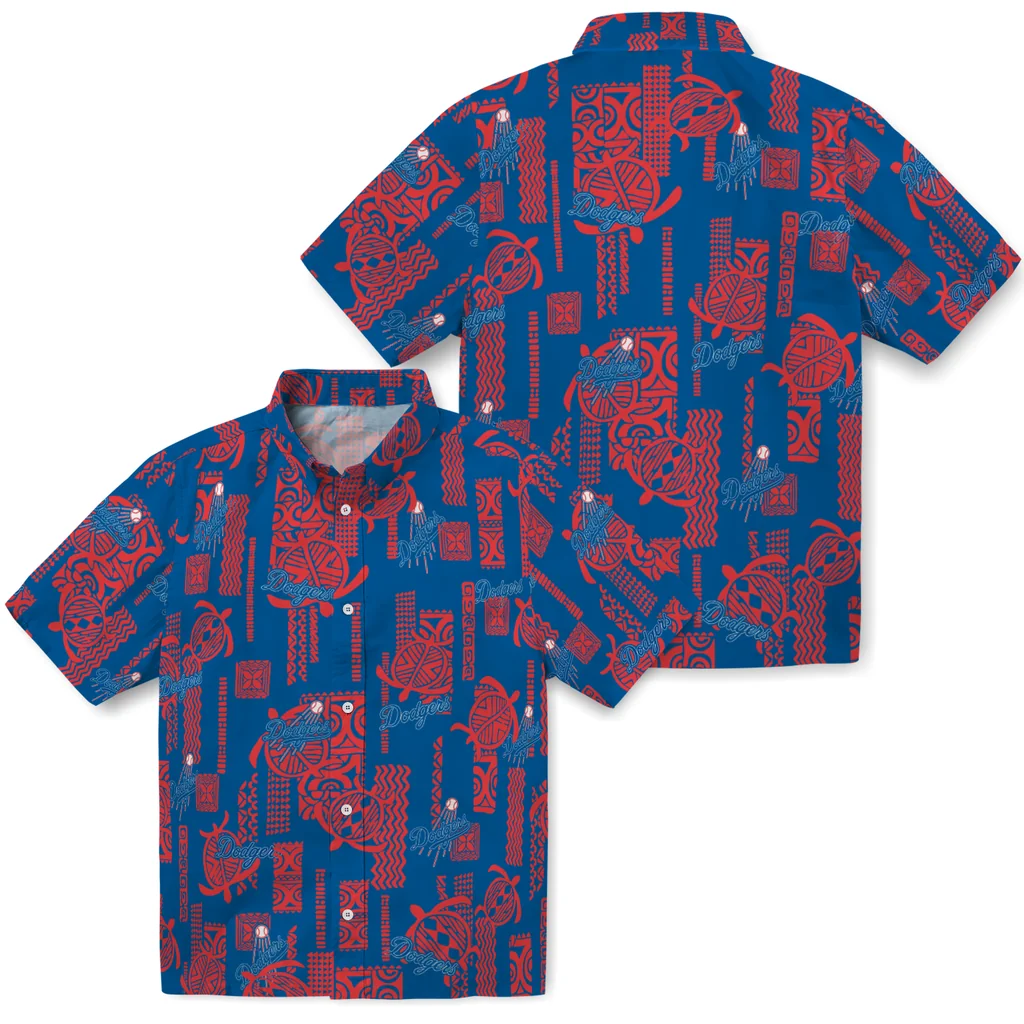Los Angeles Dodgers Hawaiian Shirt - Turtle Lines los angeles dodgers turtle lines blue hawaiian shirts high quality