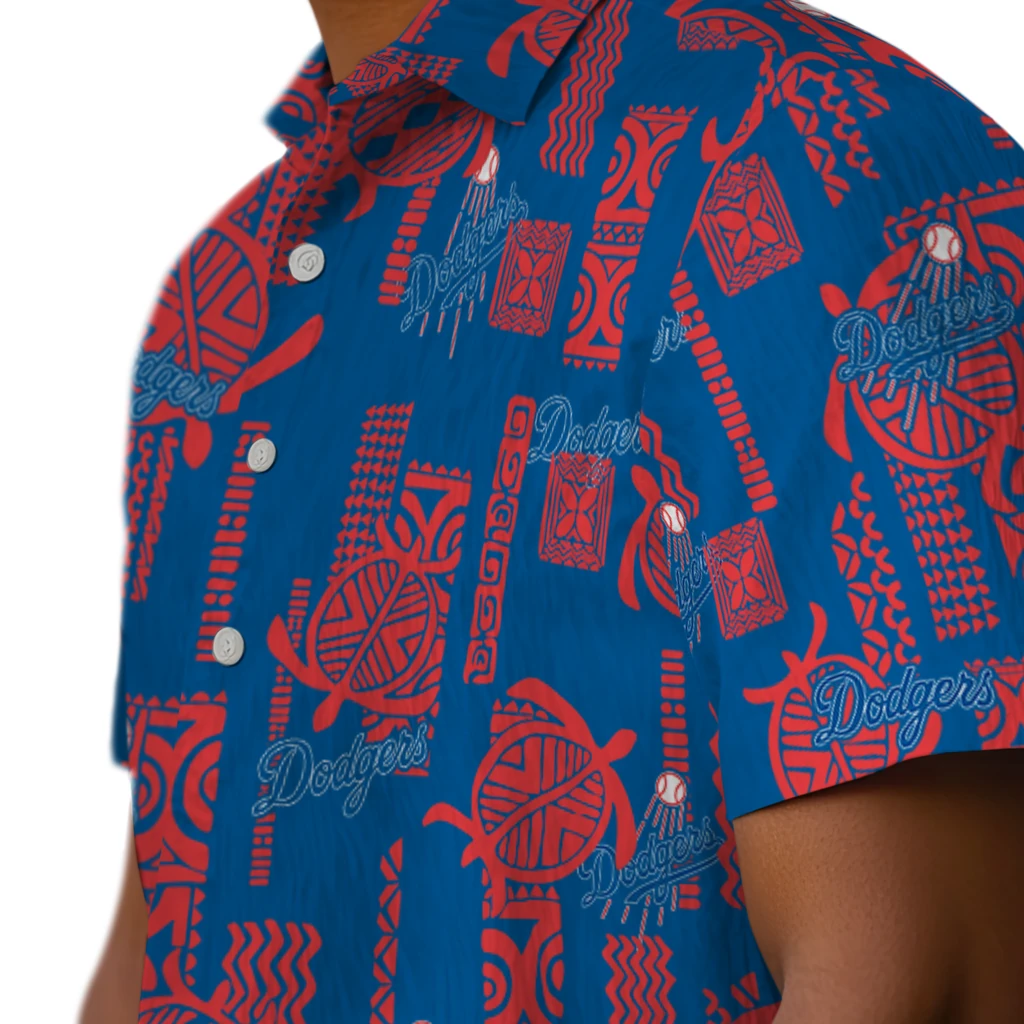 Los Angeles Dodgers Hawaiian Shirt - Turtle Lines los angeles dodgers turtle lines blue hawaiian shirts trendy