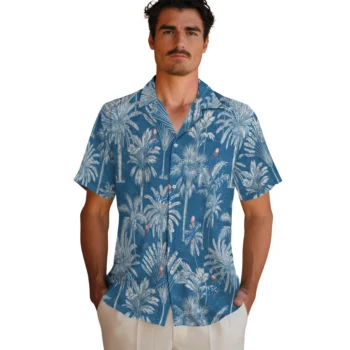 los angeles dodgers palm shadows blue hawaiian shirts fashion forward