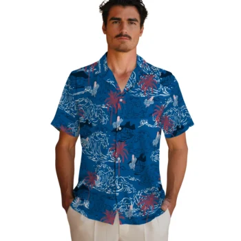 los angeles dodgers wave palm blue hawaiian shirts fashion forward