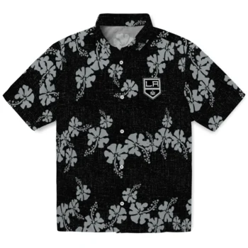 los angeles kings hibiscus petals black hawaiian shirts best selling