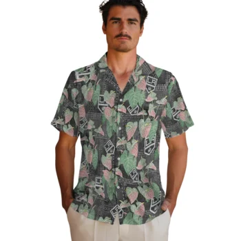 los angeles kings anthurium overlay black hawaiian shirts fashion forward