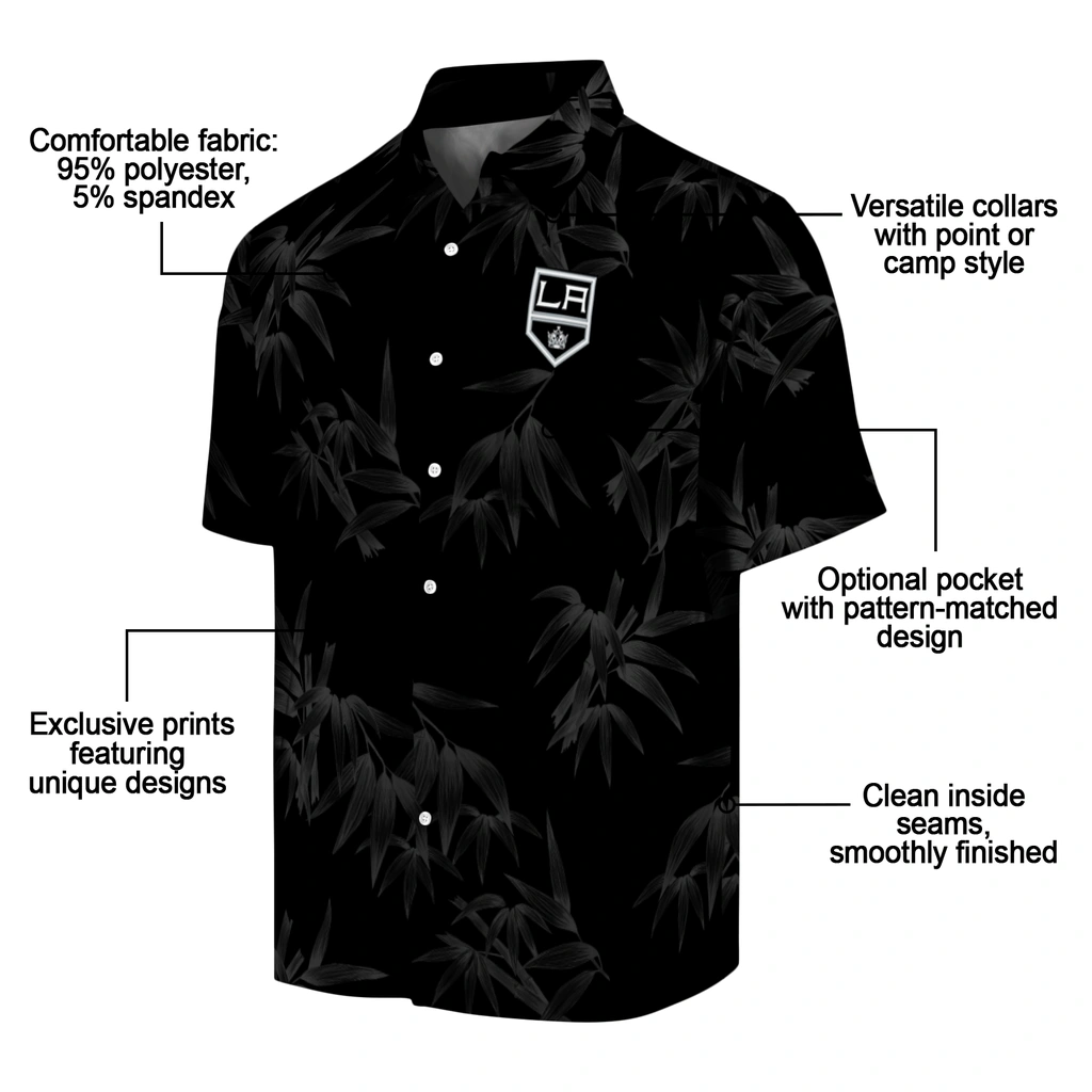 Los Angeles Kings Hawaiian Shirt - Bamboo Branches los angeles kings bamboo branches black hawaiian shirts new arrival