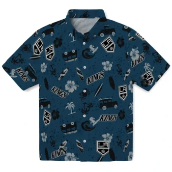 los angeles kings beach vibe navy hawaiian shirts best selling