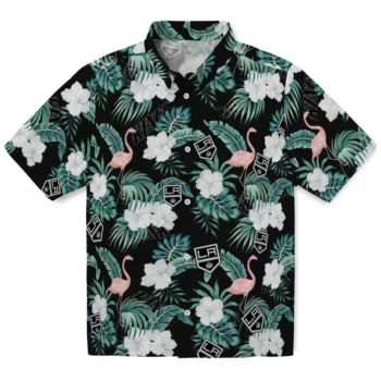los angeles kings flamingo palms black hawaiian shirts best selling