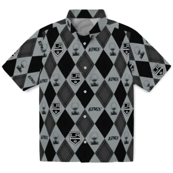 los angeles kings balloon plaid black hawaiian shirts best selling