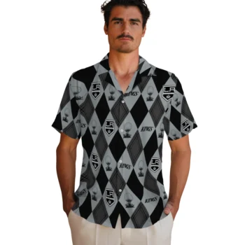 los angeles kings balloon plaid black hawaiian shirts fashion forward