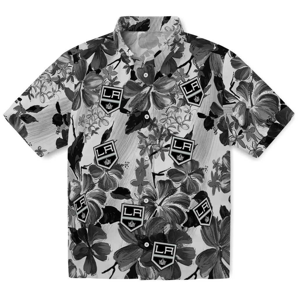 Los Angeles Kings Hawaiian Shirt - Hibiscus Arrangement los angeles kings hibiscus arrangement black hawaiian shirts best selling
