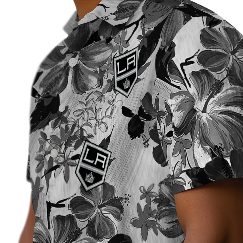 Los Angeles Kings Hawaiian Shirt - Hibiscus Arrangement los angeles kings hibiscus arrangement black hawaiian shirts trendy