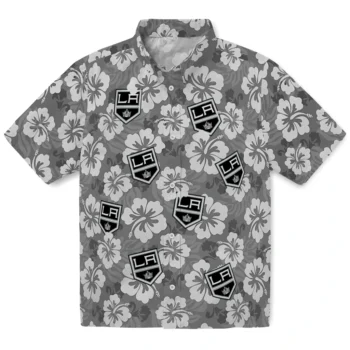 los angeles kings hibiscus cluster black hawaiian shirts best selling