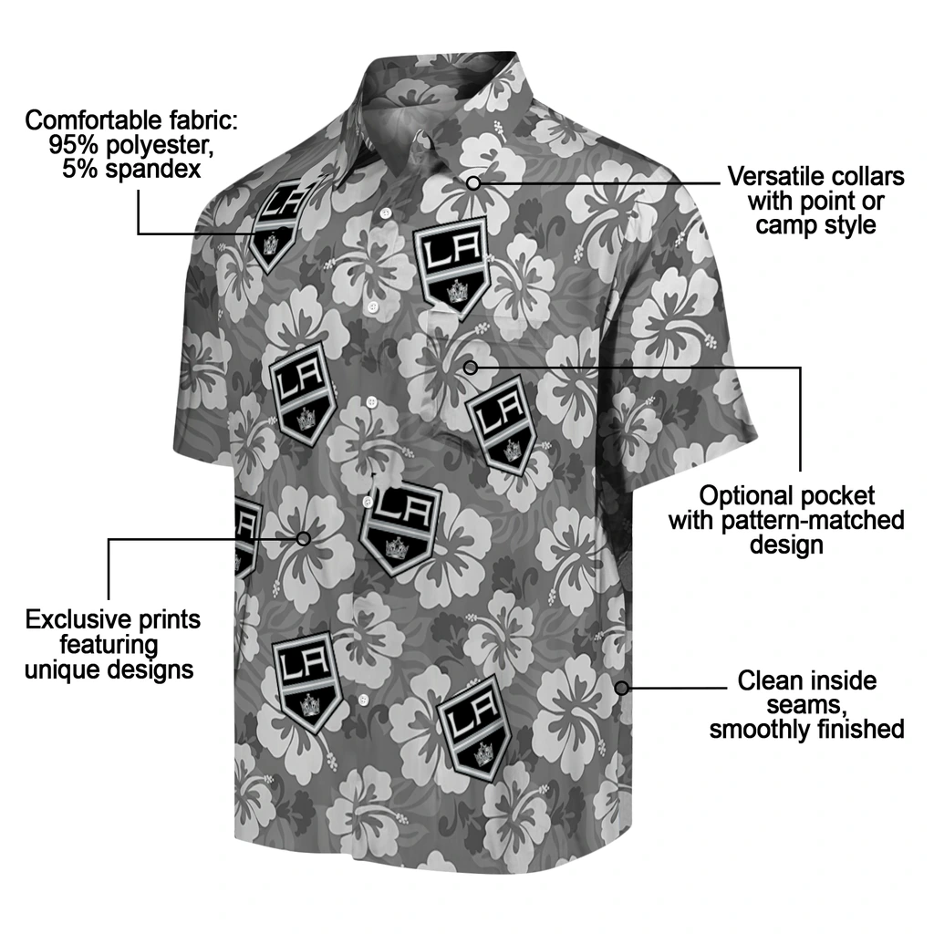 Los Angeles Kings Hawaiian Shirt - Hibiscus Cluster los angeles kings hibiscus cluster black hawaiian shirts new arrival