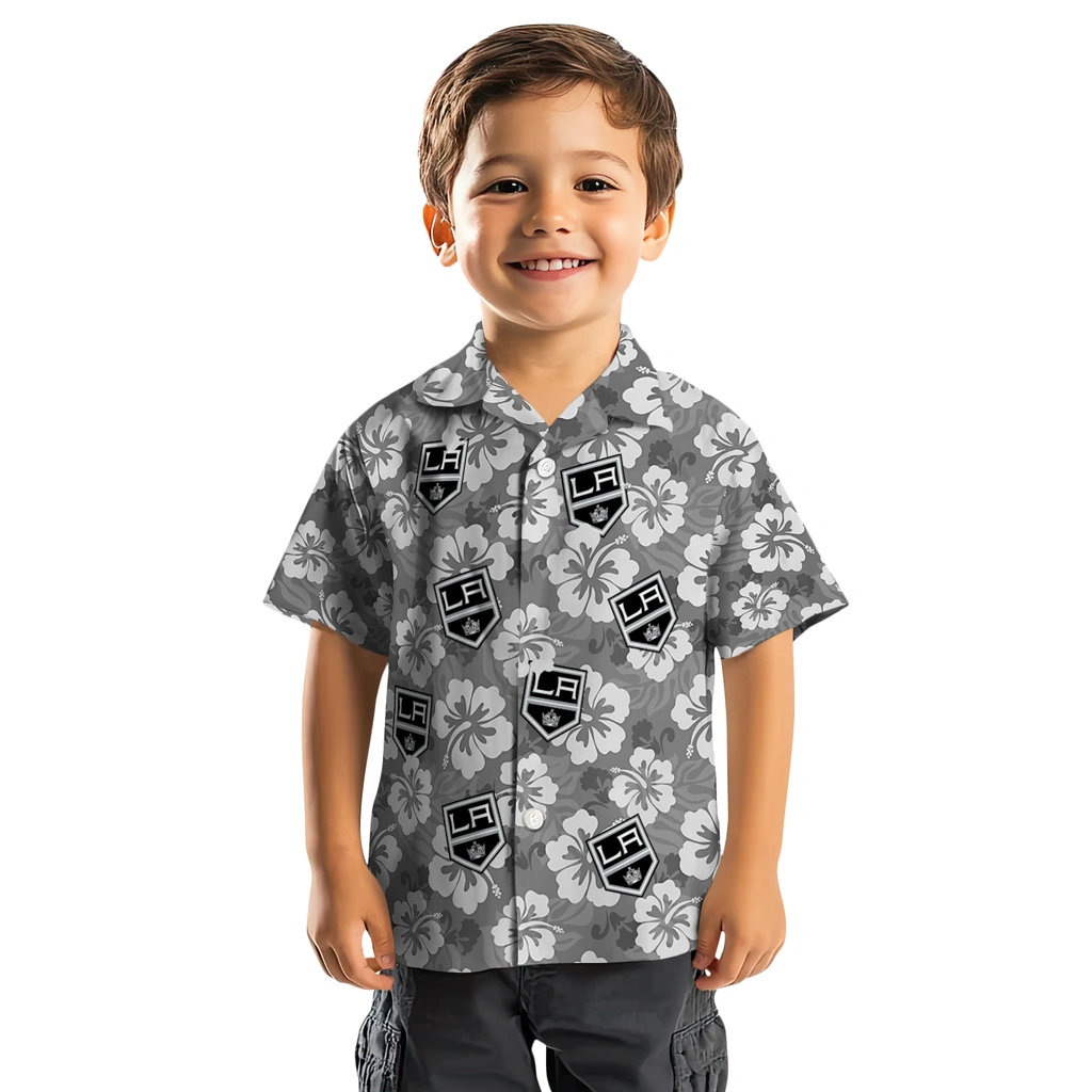 Los Angeles Kings Hawaiian Shirt - Hibiscus Cluster los angeles kings hibiscus cluster black hawaiian shirts top rated
