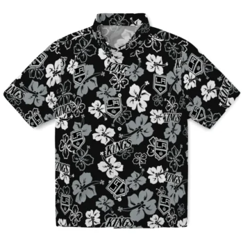 los angeles kings hibiscus bloom black hawaiian shirts best selling