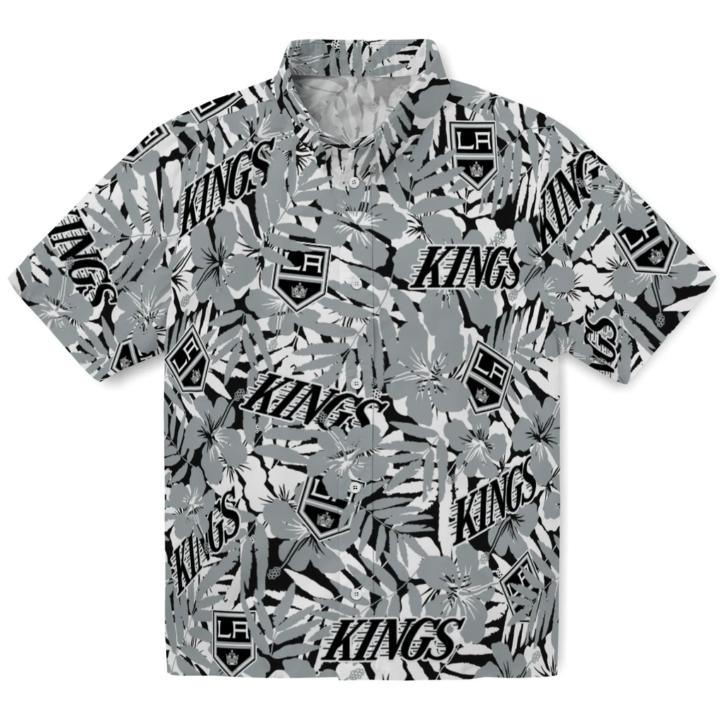 Los Angeles Kings Hawaiian Shirt - Hibiscus Overlay los angeles kings hibiscus overlay hawaiian shirts best selling