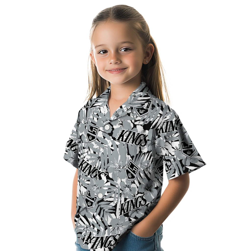 Los Angeles Kings Hawaiian Shirt - Hibiscus Overlay los angeles kings hibiscus overlay hawaiian shirts premium grade
