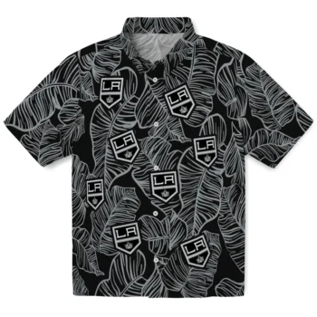los angeles kings leaf outline black hawaiian shirts best selling