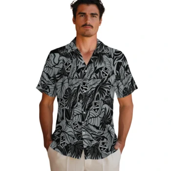 los angeles kings monstera layer black hawaiian shirts fashion forward