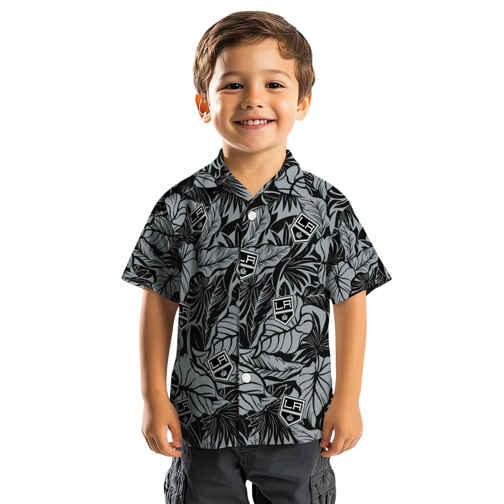 Los Angeles Kings Hawaiian Shirt - Monstera Layer los angeles kings monstera layer black hawaiian shirts top rated