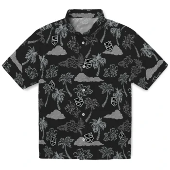 los angeles kings palm and clouds black hawaiian shirts best selling