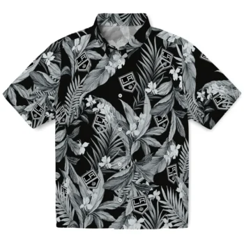 los angeles kings palm leaves black hawaiian shirts best selling