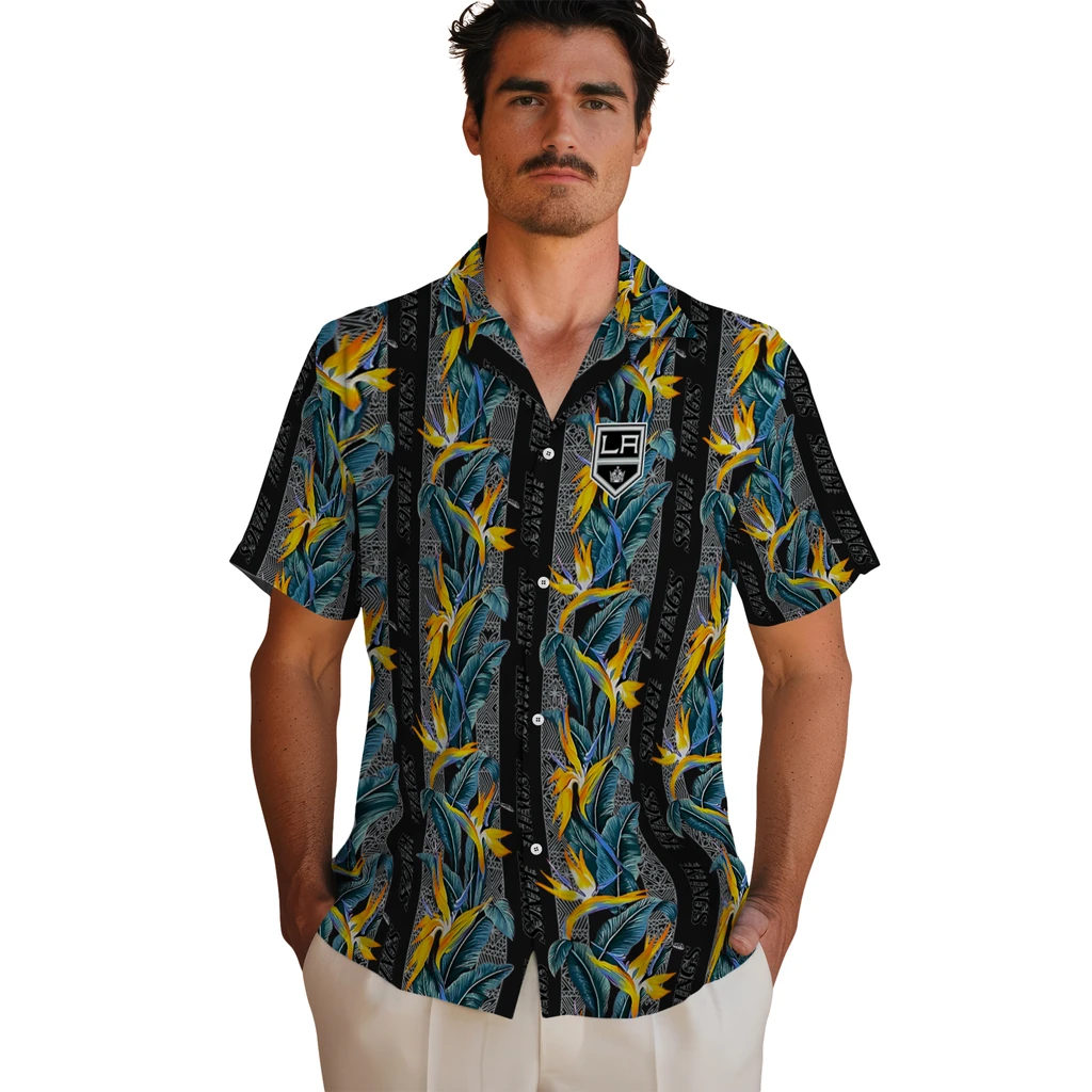 Los Angeles Kings Hawaiian Shirt - Paradise Vines los angeles kings paradise vines black hawaiian shirts fashion forward