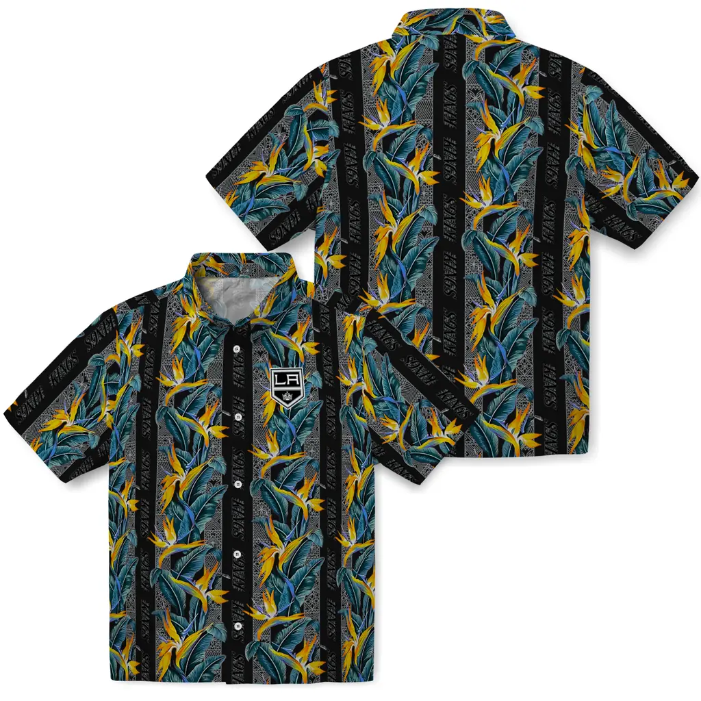 Los Angeles Kings Hawaiian Shirt - Paradise Vines los angeles kings paradise vines black hawaiian shirts high quality