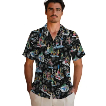 los angeles kings simpsons christmas black hawaiian shirts fashion forward