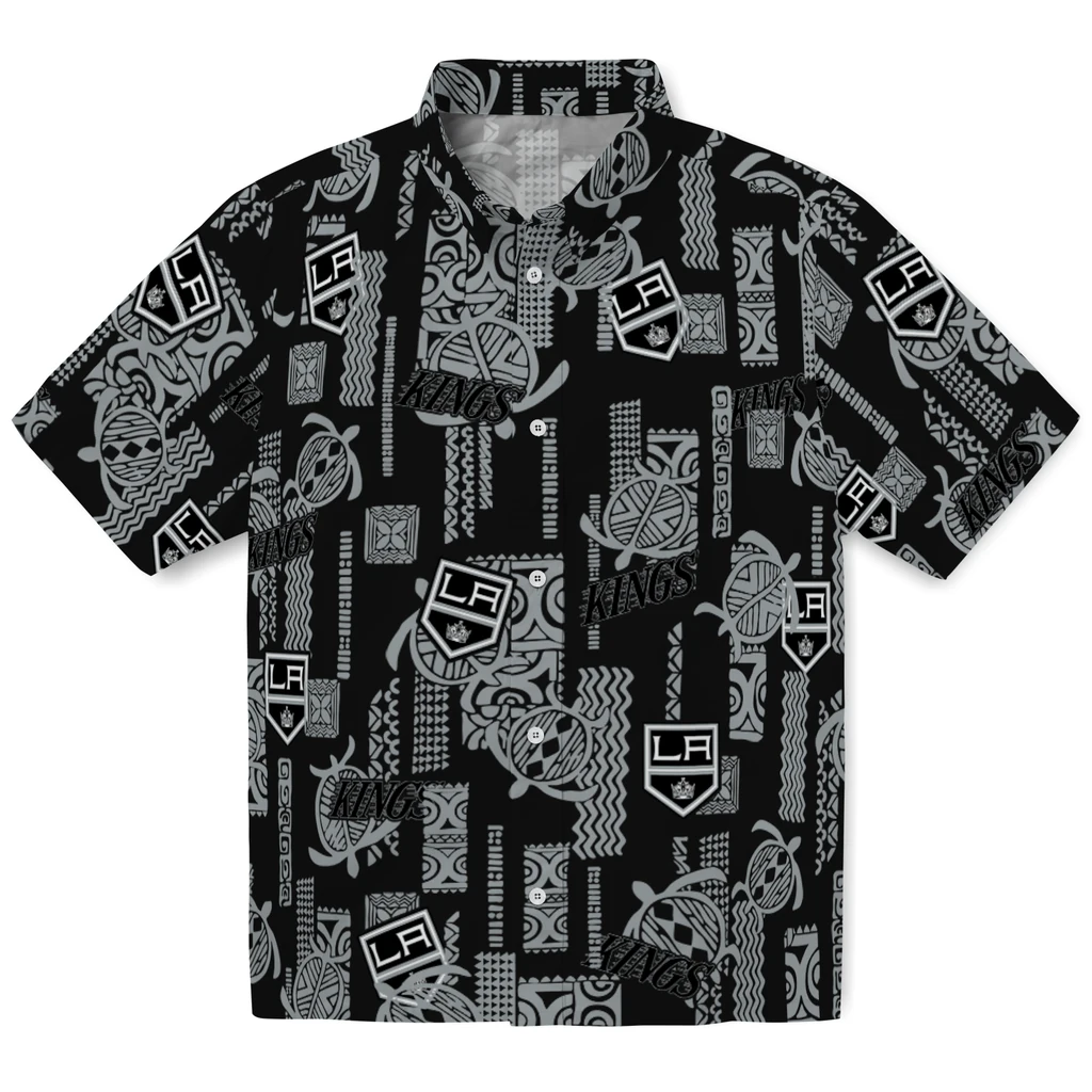 Los Angeles Kings Hawaiian Shirt - Turtle Lines los angeles kings turtle lines black hawaiian shirts best selling