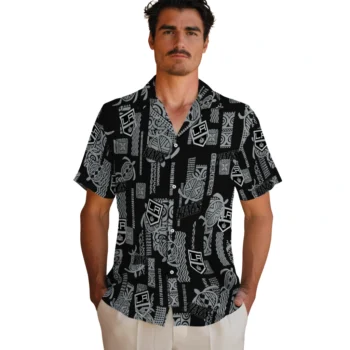 los angeles kings turtle lines black hawaiian shirts fashion forward