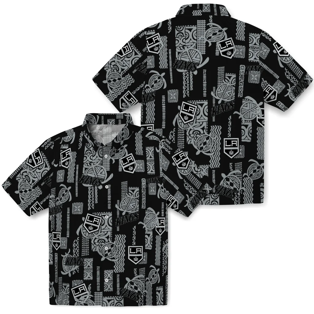 Los Angeles Kings Hawaiian Shirt - Turtle Lines los angeles kings turtle lines black hawaiian shirts high quality