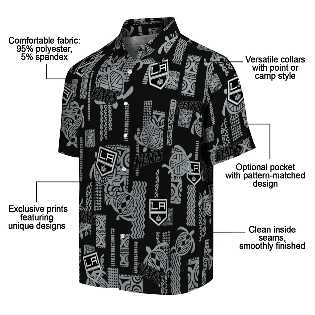 Los Angeles Kings Hawaiian Shirt - Turtle Lines los angeles kings turtle lines black hawaiian shirts new arrival