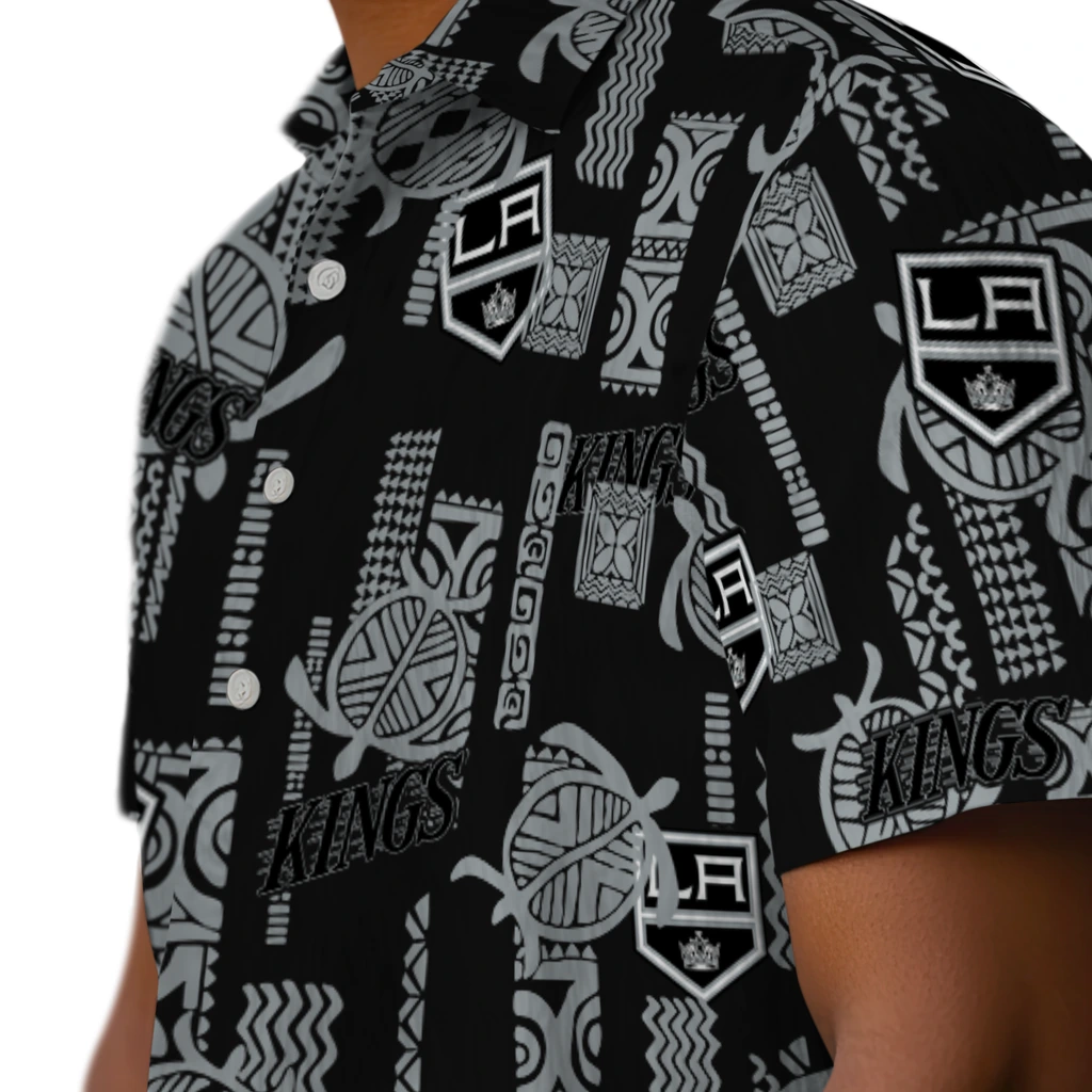Los Angeles Kings Hawaiian Shirt - Turtle Lines los angeles kings turtle lines black hawaiian shirts trendy