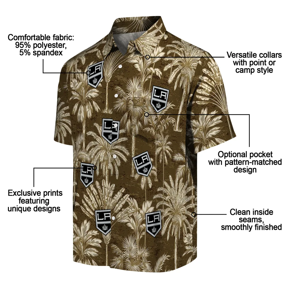 Los Angeles Kings Hawaiian Shirt - Vintage Palm Tree los angeles kings palm shadows black hawaiian shirts new arrival