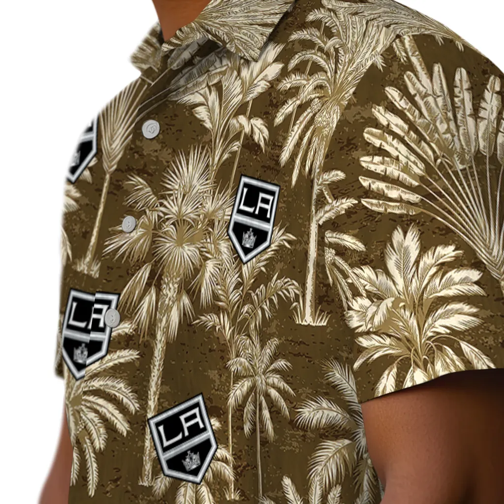 Los Angeles Kings Hawaiian Shirt - Vintage Palm Tree los angeles kings palm shadows black hawaiian shirts trendy