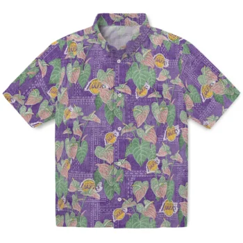 los angeles lakers anthurium overlay purple hawaiian shirts best selling