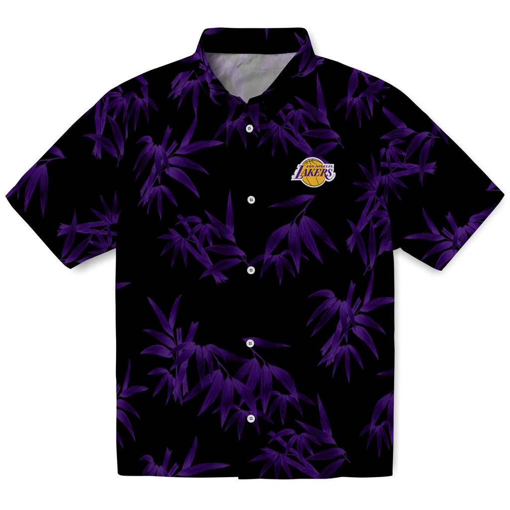 Los Angeles Lakers Hawaiian Shirt - Bamboo Branches los angeles lakers bamboo branches purple black hawaiian shirts best selling