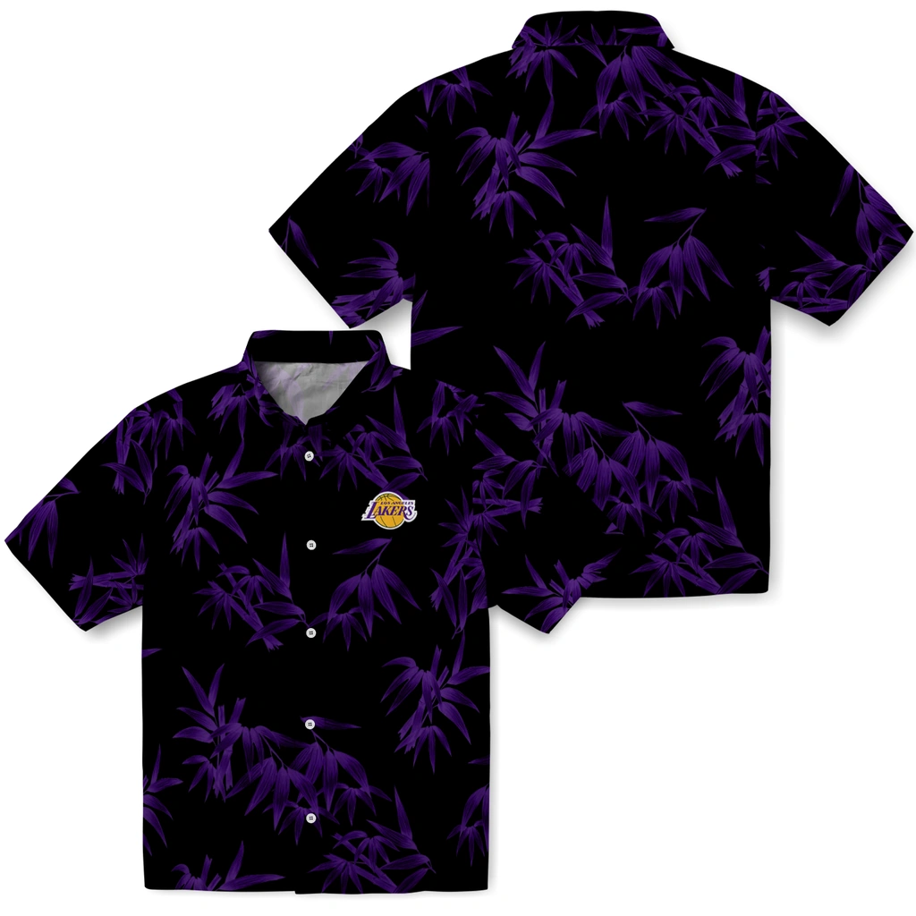 Los Angeles Lakers Hawaiian Shirt - Bamboo Branches los angeles lakers bamboo branches purple black hawaiian shirts high quality