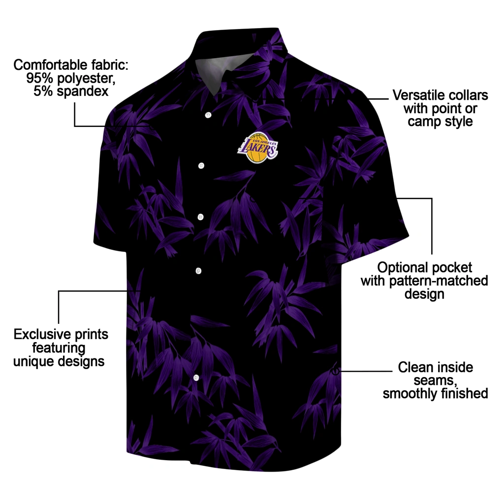 Los Angeles Lakers Hawaiian Shirt - Bamboo Branches los angeles lakers bamboo branches purple black hawaiian shirts new arrival