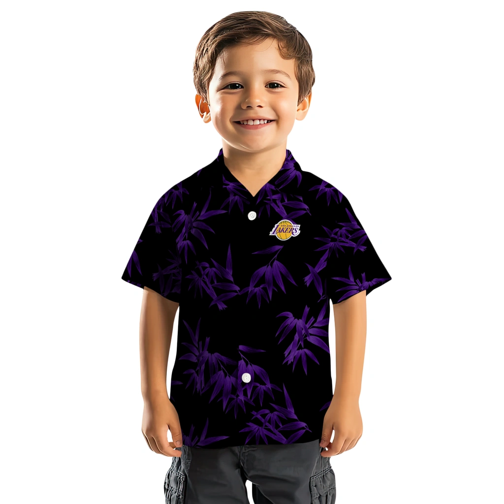 Los Angeles Lakers Hawaiian Shirt - Bamboo Branches los angeles lakers bamboo branches purple black hawaiian shirts top rated