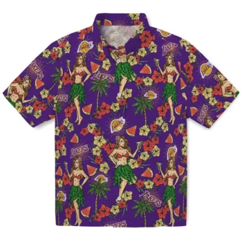 los angeles lakers hawaiian girls design purple hawaiian shirts best selling