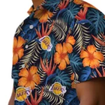 Los Angeles Lakers Hawaiian Shirt – Hibiscus Foliage